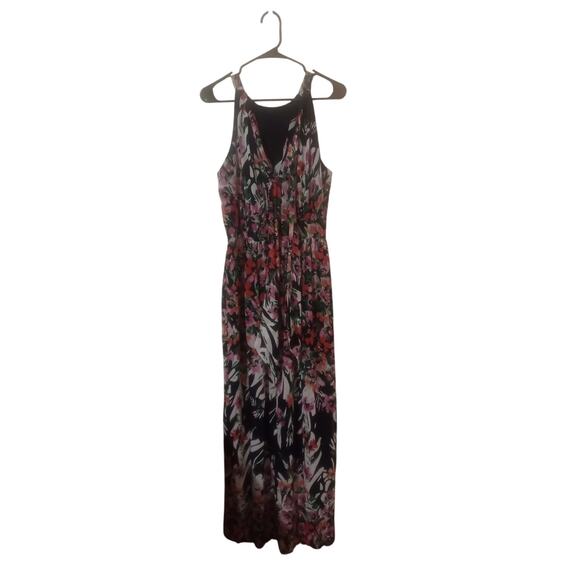 Eliza J Floral Print Inner lined Halter Tie Neck Maxi Dress Size 14 - Picture 4 of 13